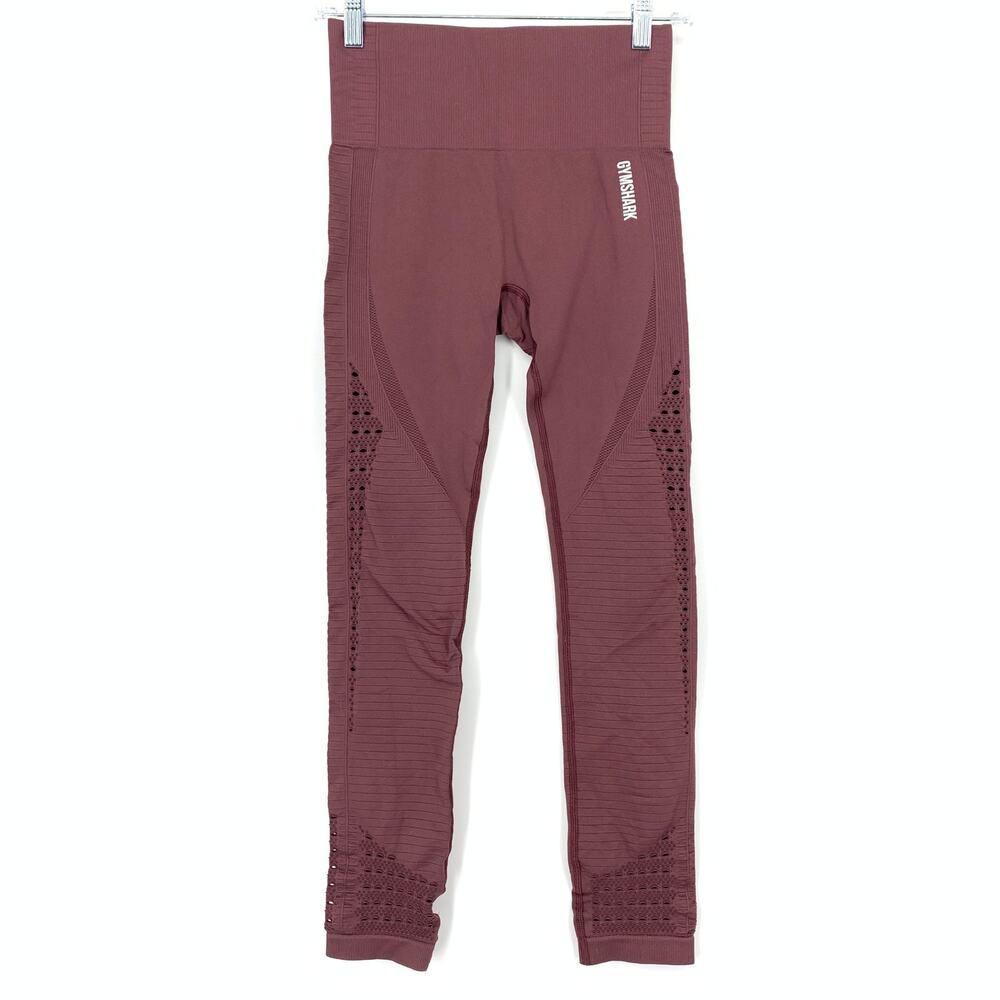 Gymshark Energy Seamless Leggings Womens Size Small Maroon Perforated